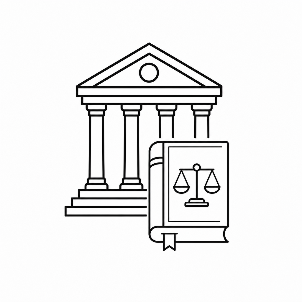 Icono minimalista de Derecho Administrativo